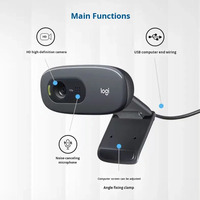 Cámara Web Logitech C270HD 720p USB Plug and Play con Micrófono con Reducción de Ruido para Laptop, Escritorio, Videoconferencias, Reuniones en Línea y Transmisiones en Vivo
