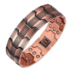 Bracciale di rame per gli uomini 3X Ultra forza <span class=keywords><strong>bracciali</strong></span> magnetici 99.99% rame puro <span class=keywords><strong>con</strong></span> 3500 Gauss magneti al neodimio regolabile - Product Image 1
