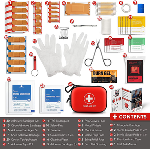 Petite trousse de premiers soins portable Kits médicaux compacts avec étui EVA avec compartiments pour voiture, maison, extérieur, sport, camping, randonnée - Product Image 3