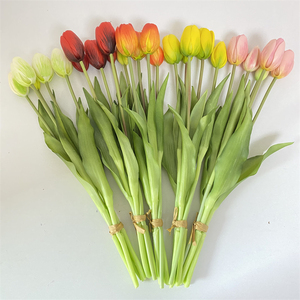 Tocco reale tulipani fiore artificiale <span class=keywords><strong>di</strong></span> alta qualità in lattice tulipano mazzi <span class=keywords><strong>di</strong></span> veri <span class=keywords><strong>fiori</strong></span> <span class=keywords><strong>di</strong></span> tocco per la decorazione domestica - Product Image 2