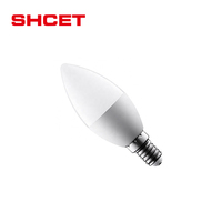 Hersteller OEM High Lumens Kunststoff Aluminium gehäuse 220V 3W 5W 7W LED Kerze Glühbirne B22 E14 Basis für den Heimgebrauch von SHCET