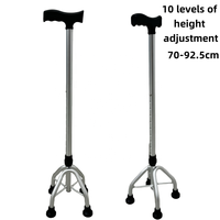 Bâton de marche télescopique pliable à quatre pieds en acier inoxydable et aluminium, fabrication chinoise, capacité de charge de 250 lb pour personnes âgées