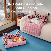 Lit pour animaux de compagnie en peluche à imprimé léopard chaud pour chats - Doux, confortable, antidérapant, durable, design amovible, endroit douillet pour l'hiver, intérieur/extérieur
