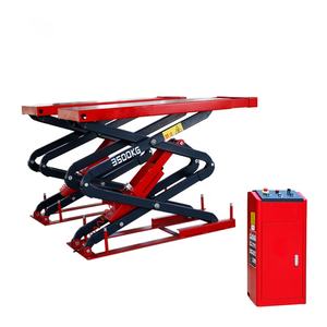 Araba tamir atölyesi için 3500mm kaldırma yüksekliği ile 2100 kg çift silindirli hidrolik Inground makaslı kaldırma - Product Image 1
