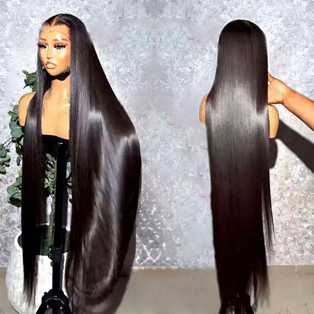 Wholesale Pre Plucked 13x6 HD Lace Frontal Wig Raw Human Hair,30 Inch Straight Glueless 13x4 HD Lace Front Wigs Raw Indian Hair