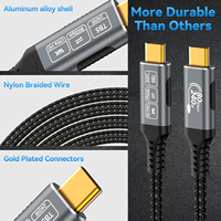 Thunderbolt kabel 5 tipe-c, kabel 5 tipe-c 16K/60Hz 8K 48V/5A PD240W 80Gbps tipe-c ke USB C UNTUK iphone 15 Pro Tablet Switch Laptop MacBook Pro