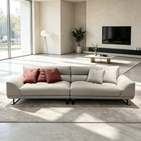 Ensemble de canapés sectionnels de luxe en cuir véritable de style italien moderne avec fonction inclinable pour villa, salon, maison et hôtel