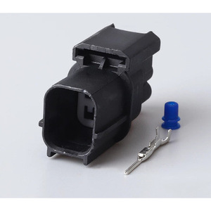 Conector de sensor de oxígeno automotriz de 4 posiciones, impermeable, negro, PBT, IP20, conector en T macho y hembra - Product Image 1