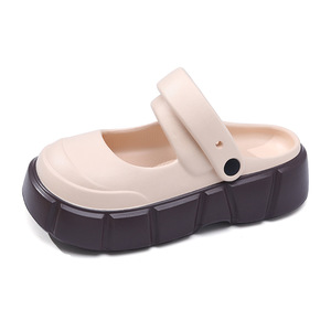 Sandales Guru Mary Jane pour femmes, semelles épaisses, plateforme antidérapante, respirantes, en EVA, chaussures de plage, bout rond, blanc cassé, noir, kaki - Product Image 5