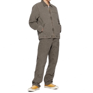 Durable Men <b>Work</b> Wear <b>Jacket</b> Zip Closure Patch Pocket Cotton <b>Canvas</b> <b>Jacket</b> for Male - Product Image 4