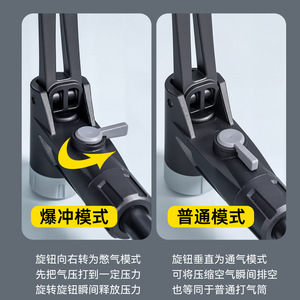 Pompe à vélo Niu Xiang 160Psi, pompe à air manuelle haute pression avec manomètre, buse universelle pour vélo et véhicule électrique - Product Image 3