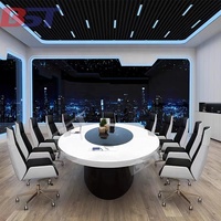 Haute qualité courbe Unique surface solide Table de conférence de forme ovale Table de conférence mobilier de bureau Table de réunion