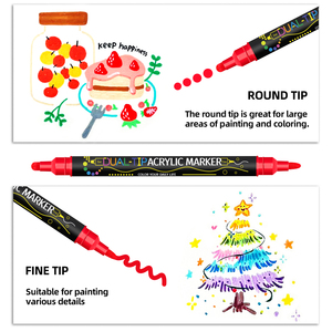 Penne <span class=keywords><strong>per</strong></span> <span class=keywords><strong>pennarelli</strong></span> <span class=keywords><strong>per</strong></span> pittura acrilica a doppia punta 24 colori penne acriliche <span class=keywords><strong>pennarelli</strong></span> <span class=keywords><strong>per</strong></span> legno, tessuto, tela, pietra, pittura su roccia - Product Image 5