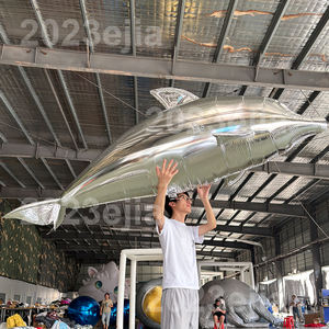 Ballon gonflable en forme de dauphin brillant et lumineux, jouet gonflable en forme de dauphin absorbant, sculpture gonflable en forme de dauphin pour l'affichage sur le toit - Product Image 4