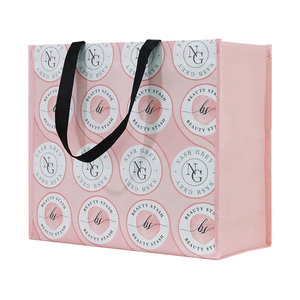 Bolsas de mano de dibujos animados EcoChic, bolsa de compras de comestibles rPET reutilizable y reciclada, bolsa de regalo plegable no tejida para moda sostenible - Product Image 5