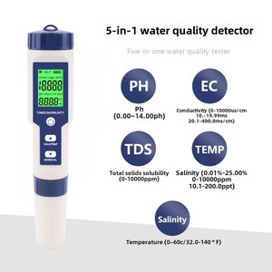 ปากกาวัดความเค็มแบบปรับแต่งได้ 7-in-1 ODM/OEM เครื่องทดสอบคุณภาพน้ำอเนกประสงค์ วัดค่า PH TDS อุณหภูมิ แบบจุดเดียว - Product Image 4