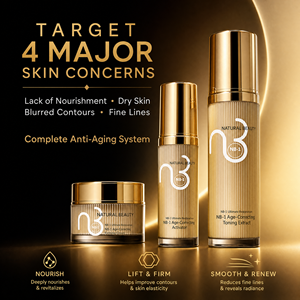 ชุดผลิตภัณฑ์บำรุงผิวหน้าลดเลือนริ้วรอย NB-1 Natural Beauty Luxury  ประกอบด้วยเซรั่มกระชับผิว ครีมบำรุงรอบดวงตา และกล่องของขวัญออลอินวัน - Product Image 1