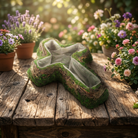 Prix d'usine – Jardinière murale en rotin naturel en forme de croix pour plantes et fleurs