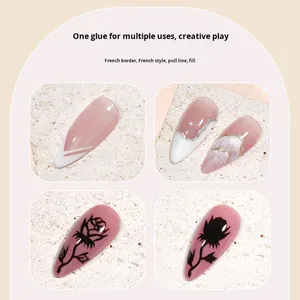 Esmalte de gel UV líquido para decoración de uñas OEM, línea de alta densidad, curado LED, borde dorado, plateado, negro, estilo francés, Flash metálico, CPNP de larga duración - Product Image 5