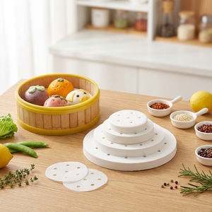 Food-grade Silicone Paper Disposable Commercial-use Steaming Mantou Baozi Non-stick Tray Liner Food-grade Silicone Oil - Product Image 4