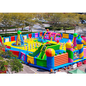 Nhiều lớn chạy đua Inflatable khóa học trở ngại vui thể thao trò chơi công viên Inflatable công viên trong nhà công viên chủ đề - Product Image 1