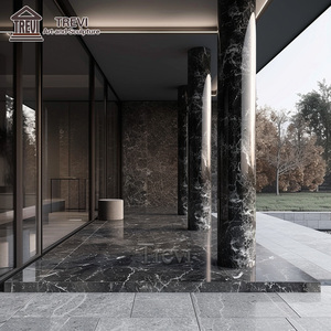 Columna de <span class=keywords><strong>arquitectura</strong></span> Pilar <span class=keywords><strong>romano</strong></span> de piedra de mármol negro natural para casa - Product Image 2