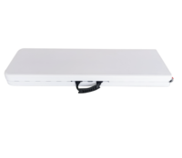 Prix de gros promotionnel rectangulaire 6FT pliant en deux plastique réglable blanc Camping industriel Table de banc de stockage
