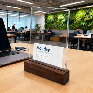 Kệ Để Danh Thiếp Bằng Gỗ Để Bàn, Giá Để Danh Thiếp Vững Chắc Cho Bàn Làm Việc, Quầy Sắp Xếp Bàn Làm Việc - Product Image 5