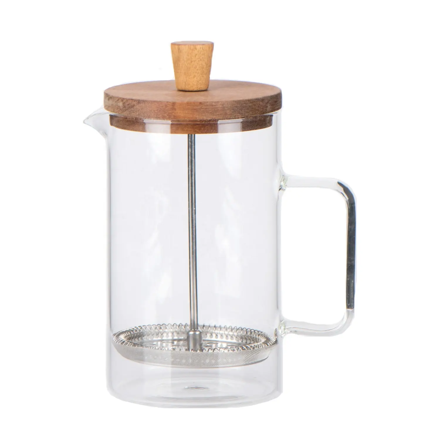 850ml acacia wood lid high borosilicate glass coffee press teat pot coffee maker with stainless steel infuser