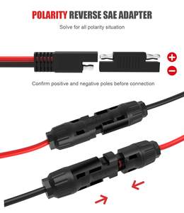 Solar-Verlängerungskabel 10AWG 30cm Kupferkern IP67-Zertifiziert mit 2 SAE-Polaritätsumkehr-Adaptern für Wohnmobile LKWs Motorräder - Product Image 4