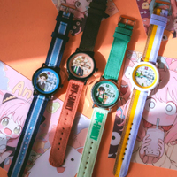 Auténtico Eaki SPY & FAMILY - Set Completo de 12 Relojes de Pulsera de Cuarzo de Anime en Caja Sorpresa, Accesorio Coleccionable, Regalo para Estudiantes