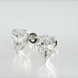 Diamant taille poire certifié IGI 1ct chaque boucle d'oreille 2ct <span class=keywords><strong>tcw</strong></span> en or 18 carats - Product Image 2