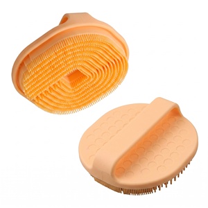 Brosse de bain en silicone à surface large, poils doux et denses, exfoliant corporel manuel pour la peau humaine et le toilettage des chiens - Product Image 1