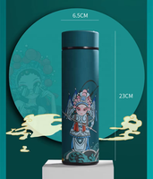 Nouvelle bouteille isotherme en acier inoxydable de 500 ml, style opéra de Pékin, personnalisable et créative, avec affichage intelligent de la température, pour le camping