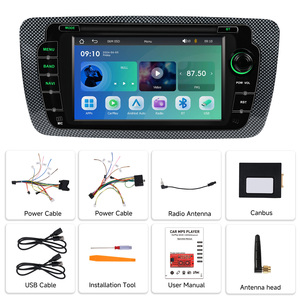 Lecteur MP5 Android <span class=keywords><strong>2</strong></span> <span class=keywords><strong>Din</strong></span> 7 pouces Podofo pour Seat Ibiza 2009-2013 <span class=keywords><strong>Autoradio</strong></span> CarPlay et Android Auto sans fil GPS USB WIFI Stéréo de voiture - Product Image 6