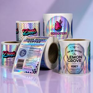 Custom Barcode Holographic Adhesive Paper Label Sticker Roll UV Printing Waterproof Self Adhesive for Food Beverage Packaging - Product Image 1