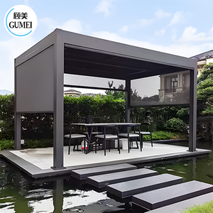 Pérgola de Aluminio de Diseño Moderno, Gazebo Impermeable para Exteriores, Pérgola Bioclimática GM-168 de Aluminio para Patio, Jardín, Barbacoa, Fiestas - Product Image 6