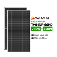 Panneau solaire photovoltaïque monocristallin TW Solar de grande puissance 720W 730W 740W 750W, module bifacial TOPCon pour système d'énergie solaire hybride