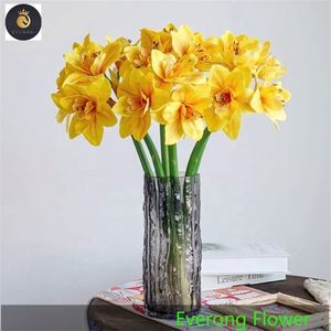 Flores de Clivia artificiales de orquídeas de imitación de alta calidad, plantas de Clivia de orquídeas de tacto Real, 2017 - Product Image 6