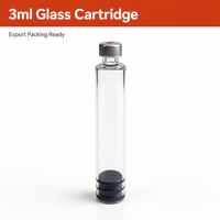 Cartouche en verre de 3 ml, stérile, emballée individuellement, transparente