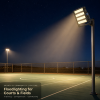 Projecteur LED modulaire 300W-1800W en aluminium moulé sous pression IP65, projecteur de stade orientable à 360° avec support en U SMD2835