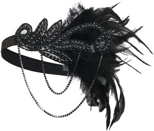 Serre-tête en plumes PESENAR, style rétro années 20, unisexe, pour adultes, accessoire de déguisement assorti, en polyester, en stock, vente en gros - Product Image 6