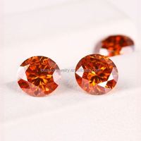 VVS grosir Gra bersertifikat D warna Fanta warna oranye Moissanite warna batu longgar