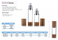 Flacon pompe sans air personnalisable en PP et bambou, écologique, 15ml 30ml 50ml, vide, pour cosmétiques, lotion, sérum, crème visage