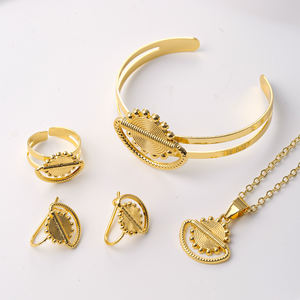 HanHan Ювелирные изделия Подарки для девочек позолоченный Африканский Бижутерия детский набор украшений в виде цветов Детский комплект украшений - Product Image 3