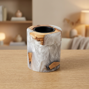 Quemador de Incienso de Resina Hecho a Mano con Incrustaciones de Bambú, Porta Incienso Aromático, Pieza Decorativa para Todas las Estaciones, Decoración del Hogar, Ramadán, Eid, Nueva Llegada - Product Image 1