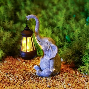 Waterdichte Buitentuin Tuin Patio Pad Hars Zonne-Energie Yoga Olifant Sculptuur Decoratief Licht - Product Image 5
