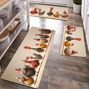 <span class=keywords><strong>Tapis</strong></span> de <span class=keywords><strong>cuisine</strong></span> amusant à motif de poulet - Antidérapant, lavable en machine, pour la décoration de la salle à manger, utilisation intérieure et extérieure, <span class=keywords><strong>tapis</strong></span> de <span class=keywords><strong>cuisine</strong></span> à motif de poulet - Product Image 2