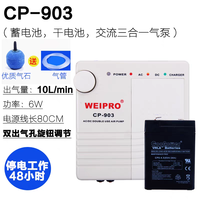 WEIPRO AC/DC pompa udara akuarium portabel, dapat diisi ulang dan digunakan ganda dengan 2 outlet udara untuk tangki ikan memancing luar ruangan