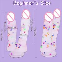 Prix d'usine Nouveau modèle de dildo avec ventouse, Pénis artificiel coloré sensation peau véritable, Dildo super géant